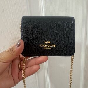Coach Black Mini Bag with Gold Chain